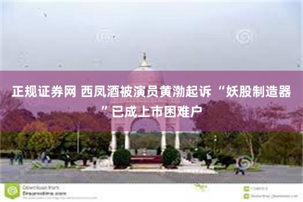 正规证券网 西凤酒被演员黄渤起诉 “妖股制造器”已成上市困难户