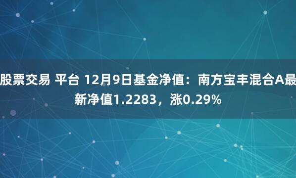 股票交易 平台 12月9日基金净值：南方宝丰混合A最新净值1.2283，涨0.29%