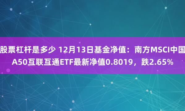 股票杠杆是多少 12月13日基金净值：南方MSCI中国A50互联互通ETF最新净值0.8019，跌2.65%