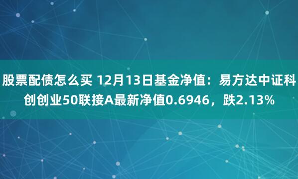 股票配债怎么买 12月13日基金净值：易方达中证科创创业50联接A最新净值0.6946，跌2.13%