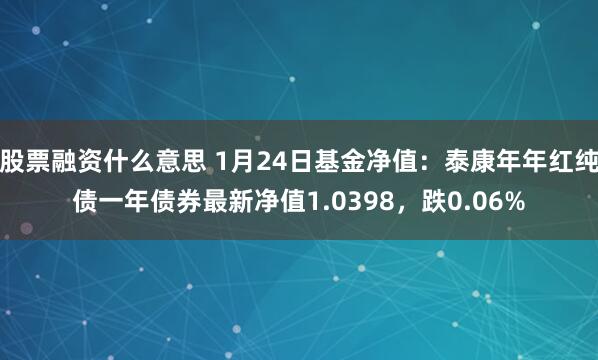 股票融资什么意思 1月24日基金净值：泰康年年红纯债一年债券最新净值1.0398，跌0.06%